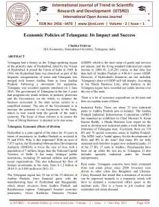 Economic Policies of Telangana its Impact and Success