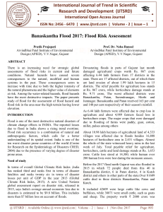 Banaskantha Flood 2017 Flood Risk Assessment