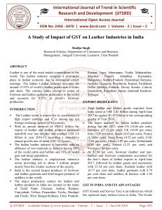 A Study of Impact of GST on Leather Industries in India