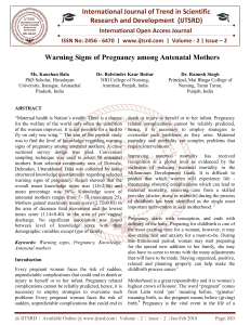 Warning Signs of Pregnancy among Antenatal Mothers