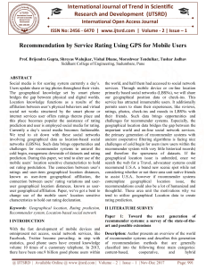 Recommendation by Service Rating Using GPS for Mobile Users