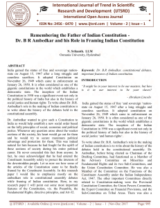 Remembering the Father of Indian Constitution Dr. B R Ambedkar and his Role in Framing Indian Constitution