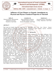 Influence of Goat Manure as Organic Amendment on Physical and Physico Chemical Properties of Therisoil
