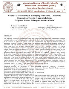 Calcrete Geochemistry in identifying Kimberlite Lamproite Exploration Targets A case study from Nalgonda district, Telangana, southern India