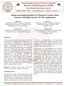 Circular Patch Antenna Design for 3.0 GHz Applications
