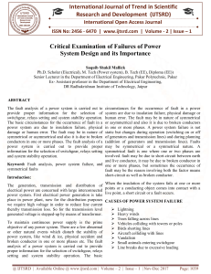 Critical Examination of Failures of Power System Design and Its Importance