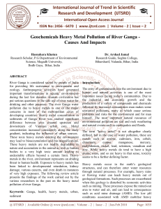 Geochemicals Heavy Metal Pollution of River Ganga Causes and Impacts