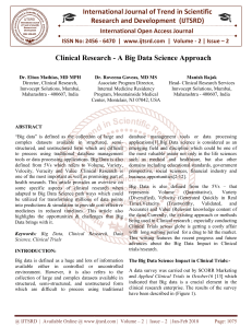 Clinical Research A Big Data Science Approach