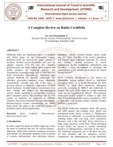A Complete Review on Rubia Cordifolia