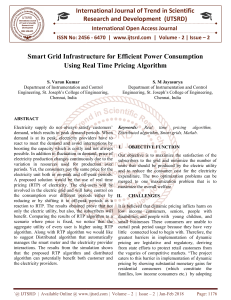Smart Grid Infrastructure for Efficient Power Consumption Using Real Time Pricing Algorithm