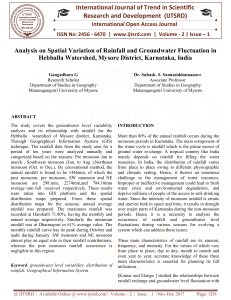 Rainfall & Groundwater Analysis: Hebballa Watershed, Mysore