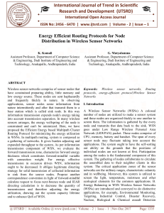 Energy Efficient Routing Protocols for Node Distribution in Wireless Sensor Networks