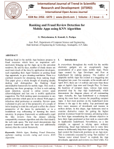 Ranking and Fraud Review Detection for Mobile Apps using KNN Algorithm