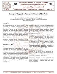 Concept of Regression Analysis in Concrete Mix Design