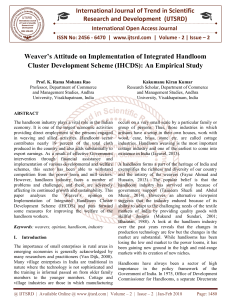 Weaver's Attitude on Implementation of Integrated Handloom Cluster Development Scheme IHCDS An Empirical Study
