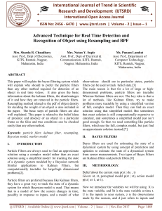 Advanced Technique for Real Time Detection and Recognition of Object using Resampling and BPF
