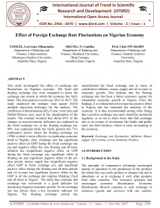 Effect of Foreign Exchange Rate Fluctuations on Nigerian Economy