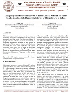 Occupancy based Surveillance with Wireless Camera Network for Public Safety Creating Safe Places with Internet of Things to Live in Urban