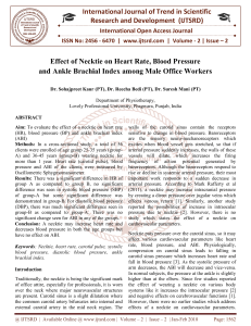 Effect of Necktie on Heart Rate, Blood Pressure and Ankle Brachial Index among Male Office Workers