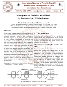Investigation on Dissimilar Metal Welds by Resistance Spot Welding Process