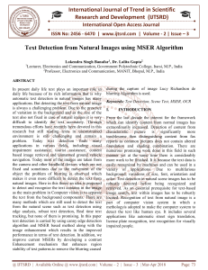 Text Detection from Natural Images using MSER Algorithm