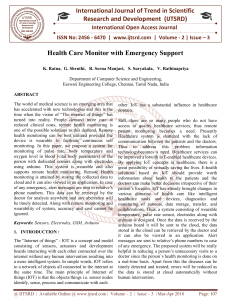 Health Care Monitor with Emergency Support