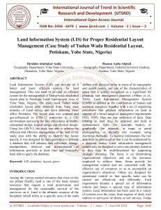Land Information System LIS for Proper Residential Layout Management Case Study of Tudun Wada Residential Layout, Potiskum, Yobe State, Nigeria