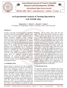 An Experimental Analysis of Turning Operation in SAE E52100 Alloy