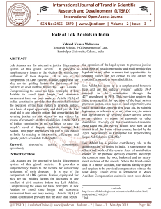 Role of Lok Adalats in India