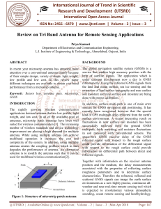 Review on Tri Band Antenna for Remote Sensing Applications