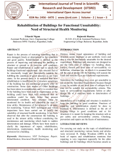Rehabilitation of Buildings for Functional Unsuitability Need of Structural Health Monitoring