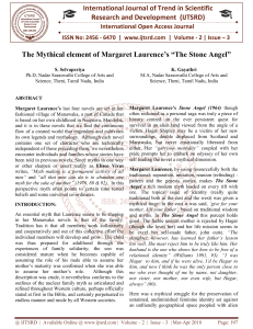 The Mythical element of Margaret Laurence's "The Stone Angel"