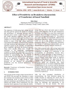 Effect of Permittivity on Breakdown characteristic of Transformer oil based Nanofluid