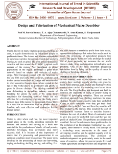 Design and Fabrication of Mechanical Maize Decobber