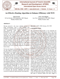 An Effective Routing Algorithm to Enhance Efficiency with WSN