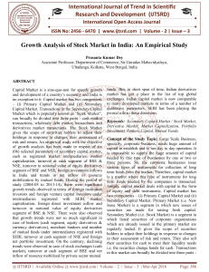 Growth Analysis of Stock Market in India An Empirical Study