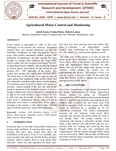 Agricultural Motor Control and Monitoring
