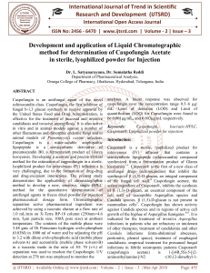 Development and application of Liquid Chromatographic method for determination of Caspofungin Acetate in sterile, lyophilized powder for Injection