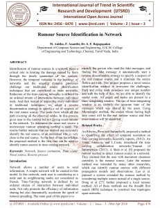 Rumour Source Identification in Network