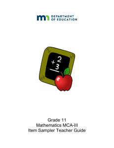 MCA Math Grade 11 Teacher Guide