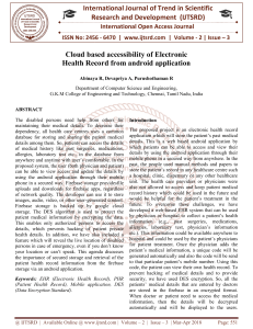Cloud based accessibility of Electronic Health Record from android application