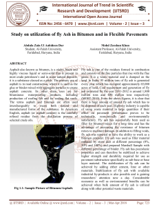 Study on utilization of fly Ash in Bitumen and in Flexible Pavements