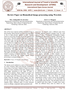 Review Paper on Biomedical Image processing using Wavelets