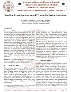 Run Time Re configuration using FPGA for Bio Medical Application