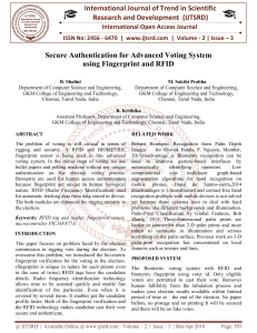 Secure Authentication for Advanced Voting System using Fingerprint and RFID