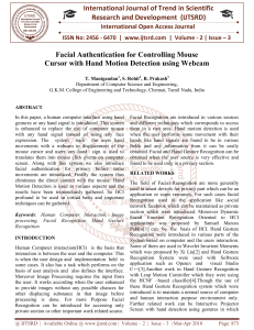 Facial Authentication for Controlling Mouse Cursor with Hand Motion Detection using Webcam