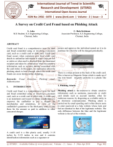 A Survey on Credit Card Fraud based on Phishing Attack