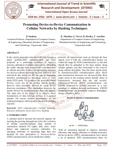 Promoting Device to Device Communication in Cellular Networks by Hashing Techniques