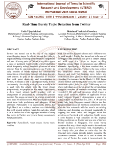 Real Time Bursty Topic Detection from Twitter