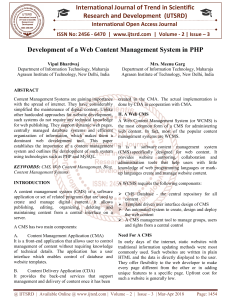 Development of a Web Content Management System in PHP